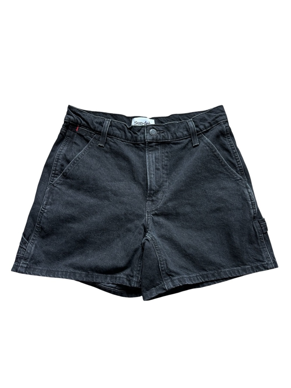 Aritzia Sun-Deh Black Denim Carpenter Shorts 5” vacation travel beach summer 26
